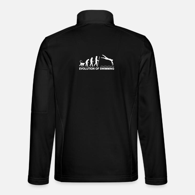 Evolution of Swimming - Unisex Softshell Jacket - black