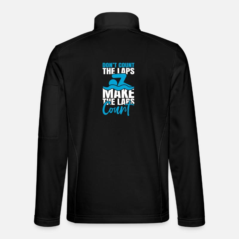 Motivation zum Schwimmen - Unisex Softshelljacke - Schwarz