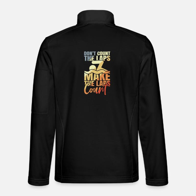 Motivierender Schwimmspruch - Unisex Softshelljacke - Schwarz