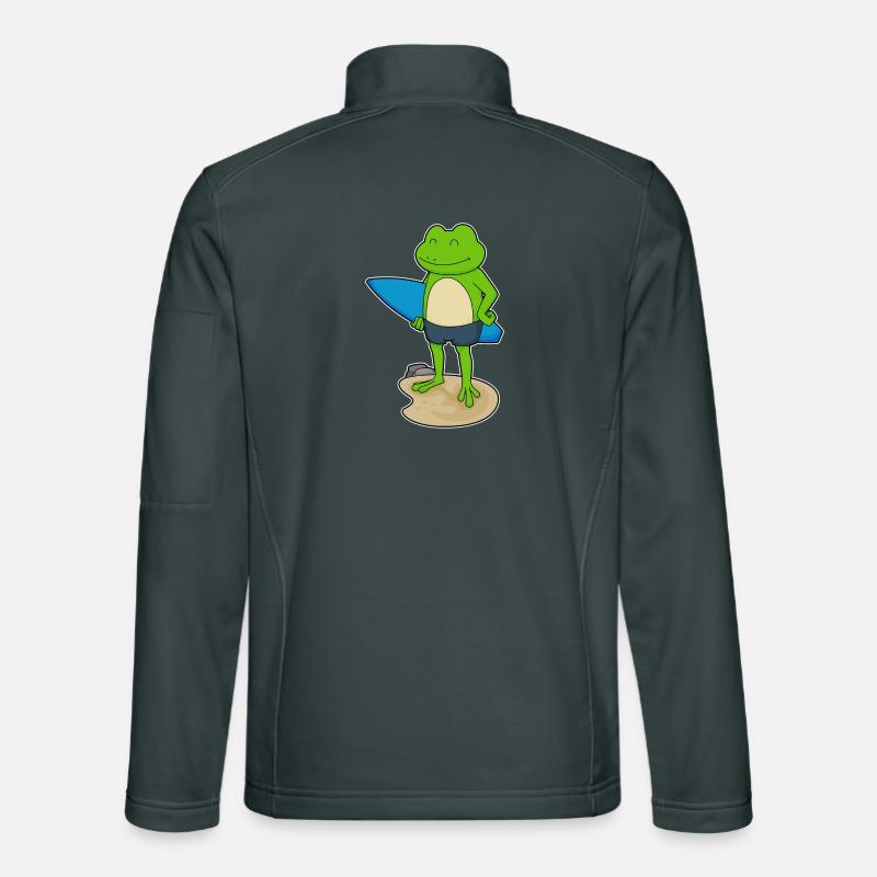 Frog Surfing Surfboard Summer Unisex Softshell Jacket