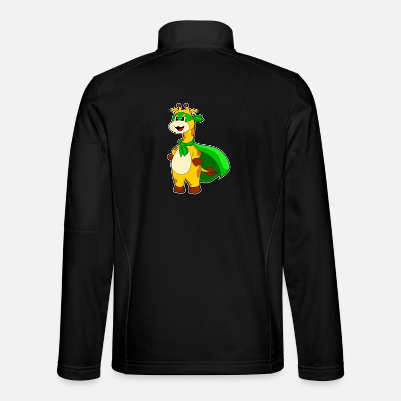 Giraffe Superhero Cloak - Unisex Softshell Jacket - black