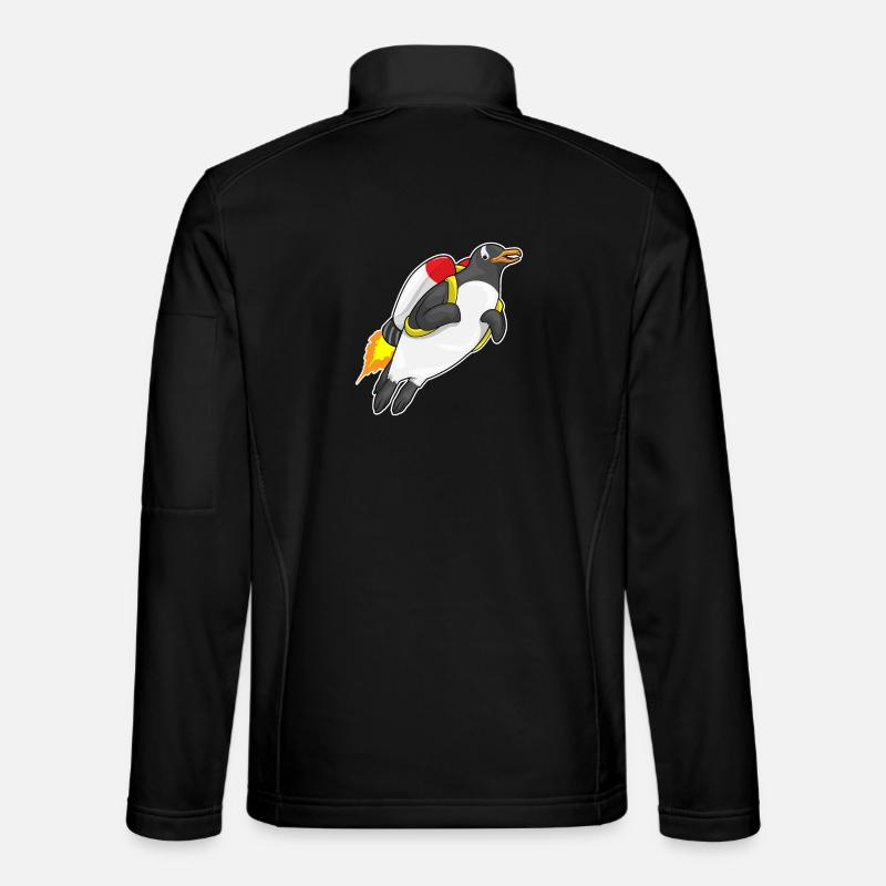 Pingouin volant jetpack - Veste en tissu softshell Unisexe - noir