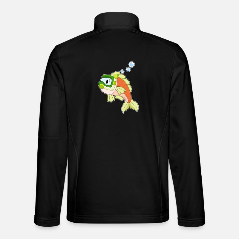Poisson Natation Snorkel - Veste en tissu softshell Unisexe - noir