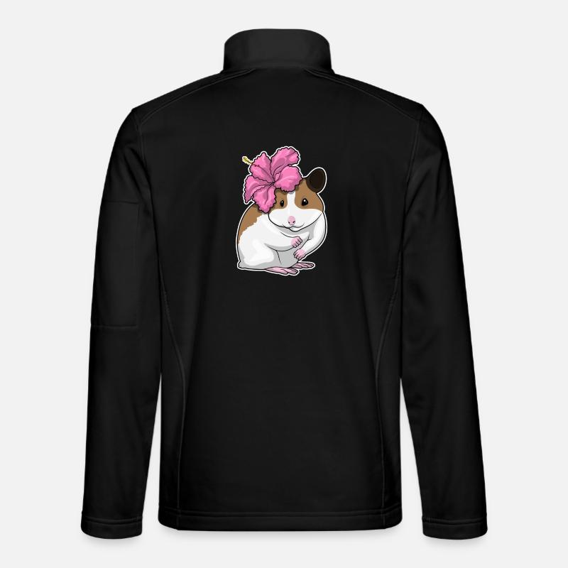 Hamster Hibiskus Blumen - Unisex Softshelljacke - Schwarz