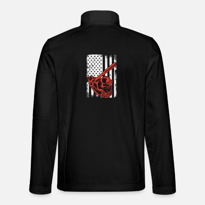 Patriotic baseball player - Unisex Softshell Jacket - black