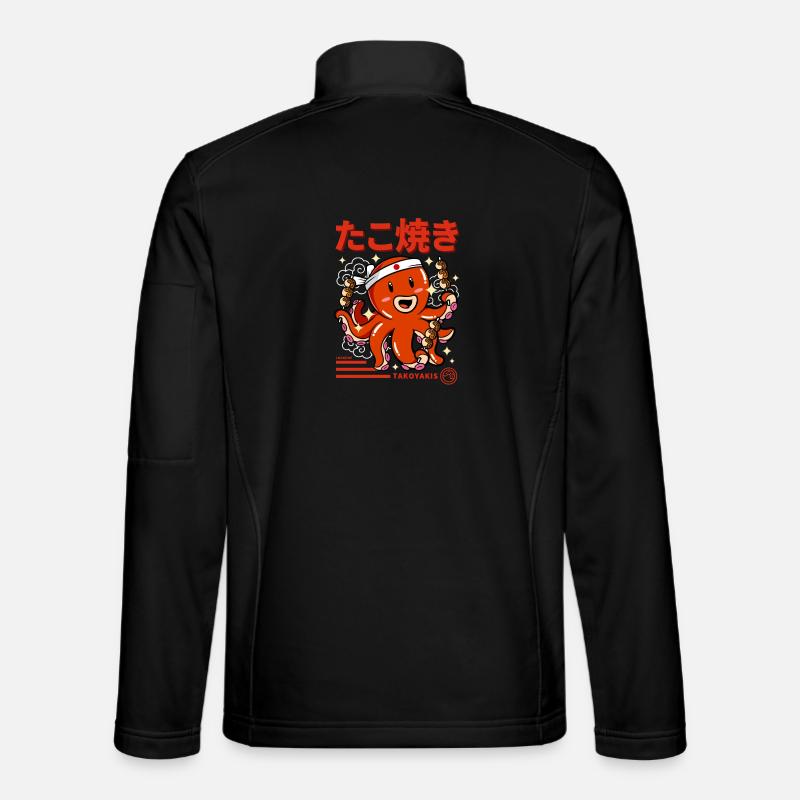 Japan Takoyaki Octopus Kanji - Unisex Softshell Jacket - black