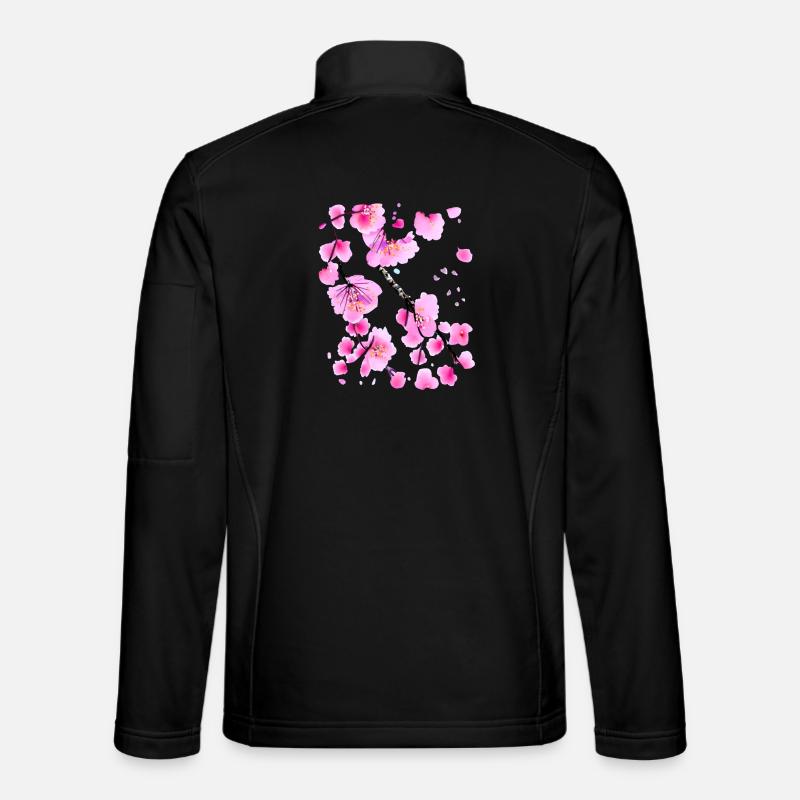 Sakura japonais en fleurs de cerisier Veste en tissu softshell Unisexe