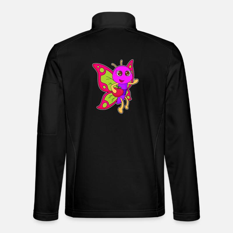 Butterfly Apple Fruit - Veste en tissu softshell Unisexe - noir