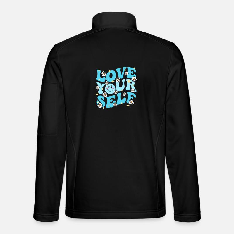 Groovy LOVE YOUR SELF Blue Unisex Softshell Jacket
