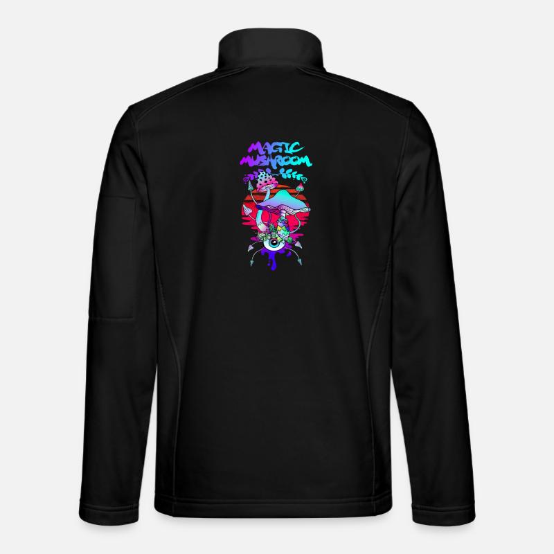 Magic Mushrooms Psychedelic Sunset - Unisex Softshell Jacket - black