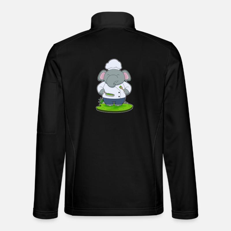 Elephant Cook Pan Cooking - Unisex Softshell Jacket - black