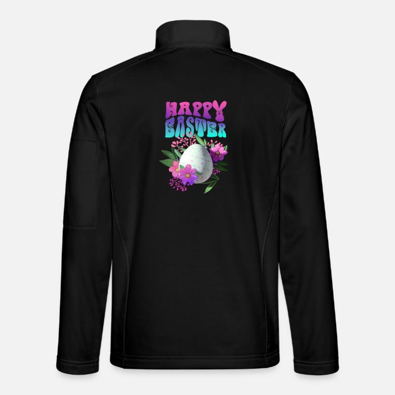 Joyeux Easter Easter Egg Floral Veste en tissu softshell Unisexe