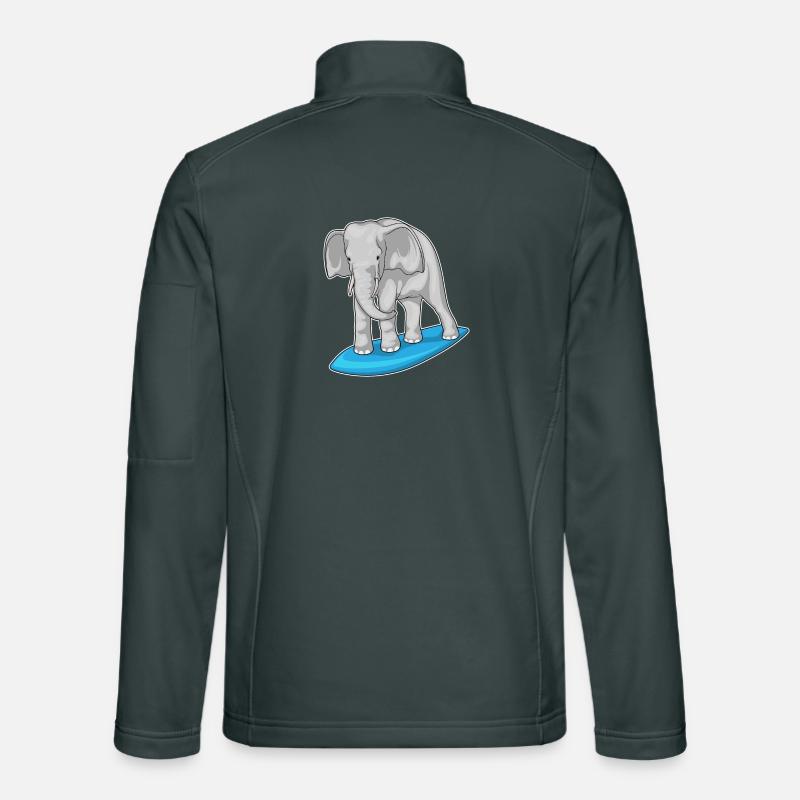 Été de planche de surf sur l’éléphant Veste en tissu softshell Unisexe