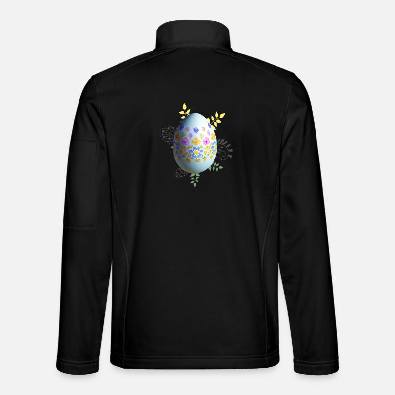Floral Easter Egg - Unisex Softshell Jacket - black