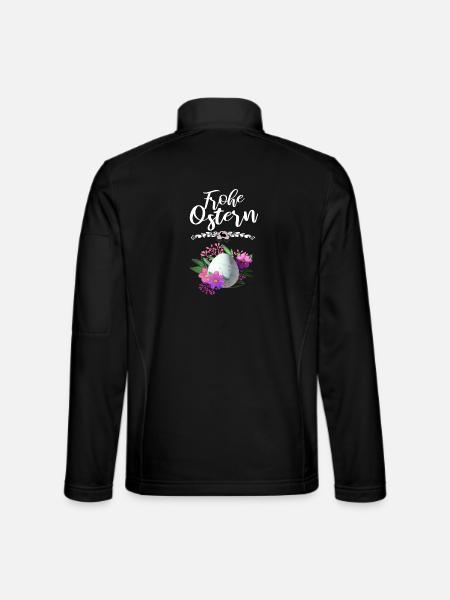 Frohe Ostern Osterei Floral - Unisex Softshelljacke - Schwarz