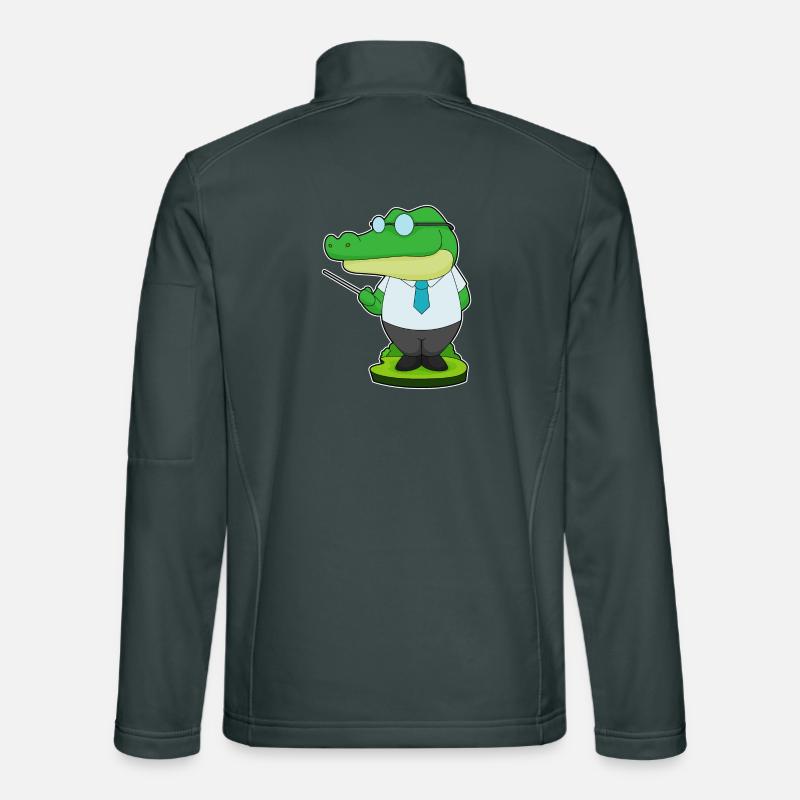 Krokodil Lehrer Zeigestab Schule Unisex Softshelljacke