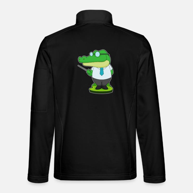 Krokodil Lehrer Zeigestab Schule Unisex Softshelljacke
