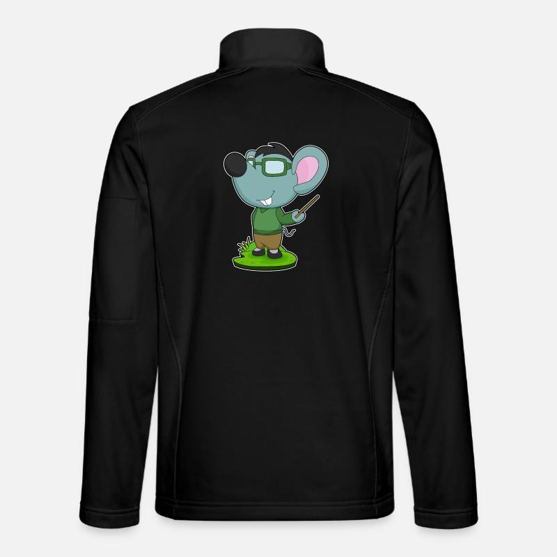Mouse Teacher Pointer School - Unisex Softshell Jacket - black