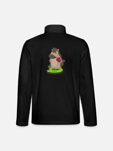 Pferd Apfel - Unisex Softshelljacke - Schwarz