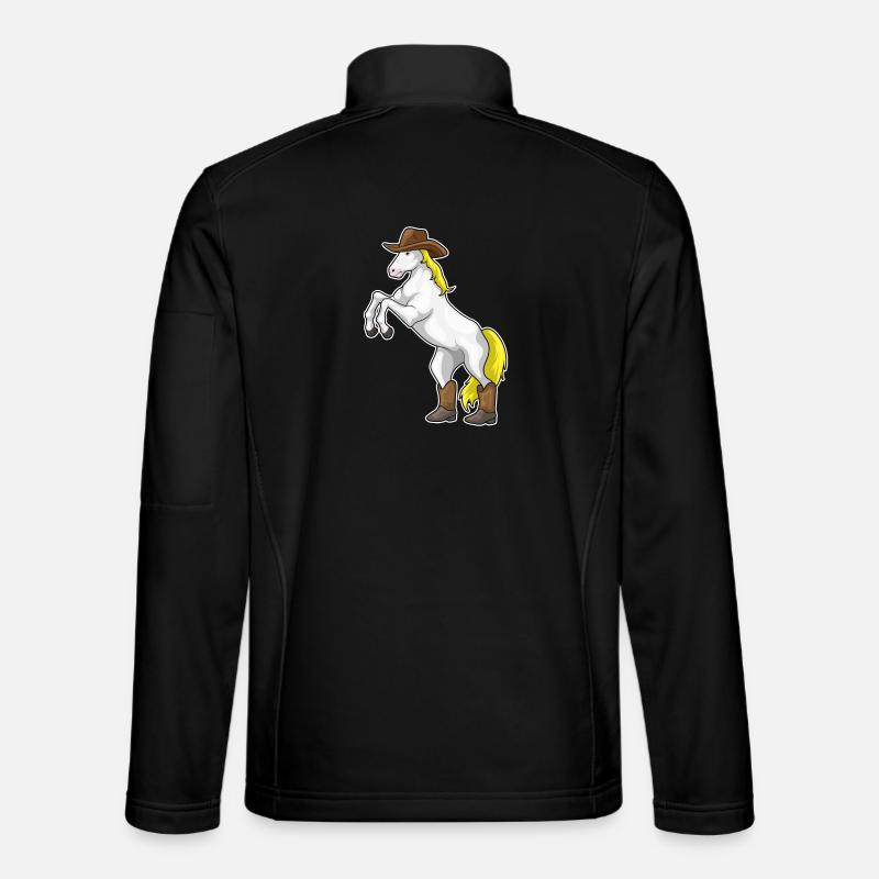 Horse Cowboy Cowboy Boots - Unisex Softshell Jacket - black
