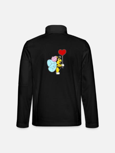 Bee Bride Balloon Wedding - Unisex Softshell Jacket - black
