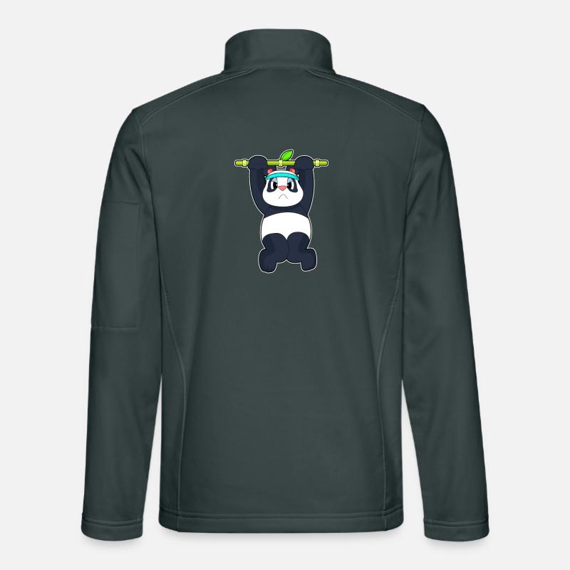 Panda Bodybuilder Pull-ups Bodybuilding Unisex Softshell Jacket
