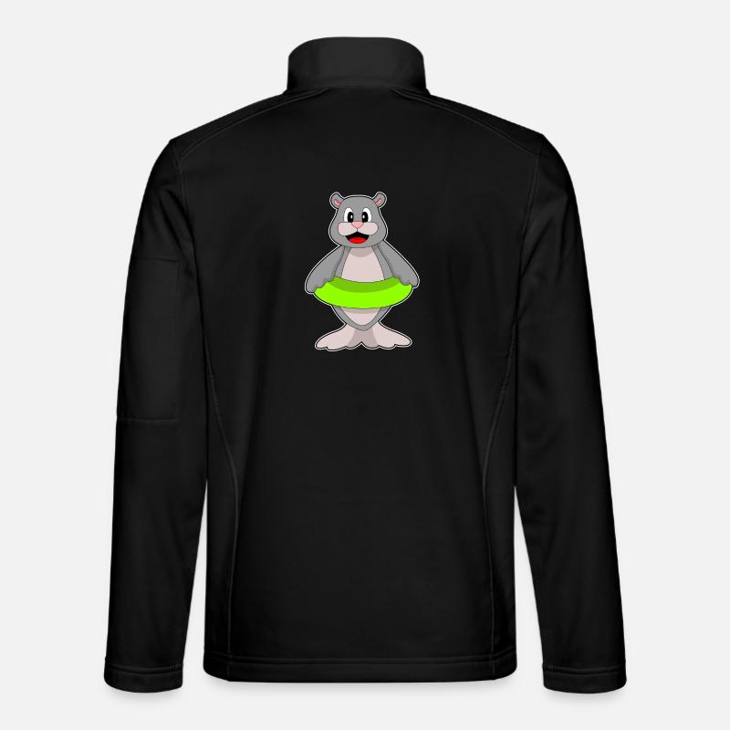 Seehund Schwimmen Schwimmring Sommer - Unisex Softshelljacke - Schwarz