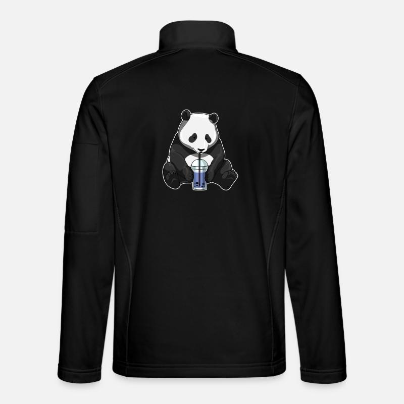 Panda Bubble Tea - Veste en tissu softshell Unisexe - noir