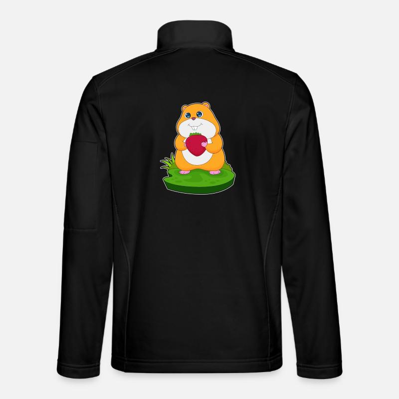 Hamster Fraise Fruit - Veste en tissu softshell Unisexe - noir