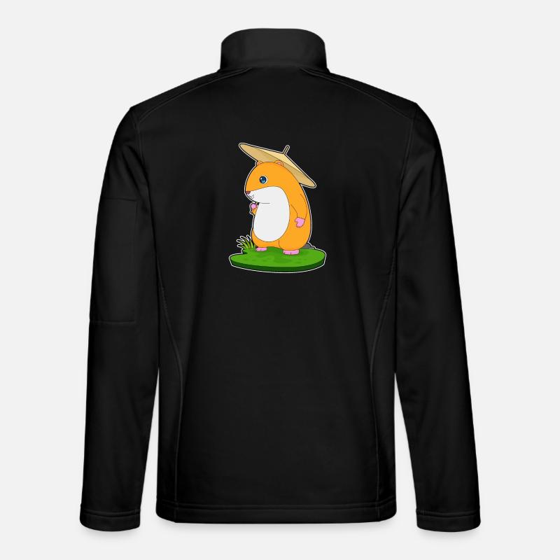 Hamster Regen Regenschirm - Unisex Softshelljacke - Schwarz