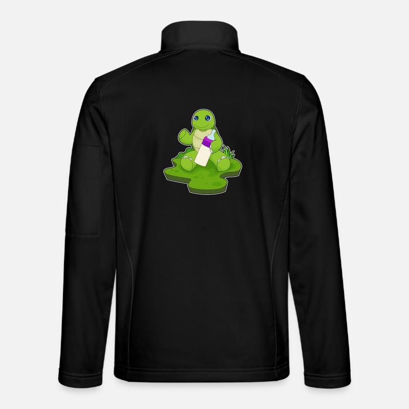 Turtle Baby Bottle Milk - Unisex Softshell Jacket - black