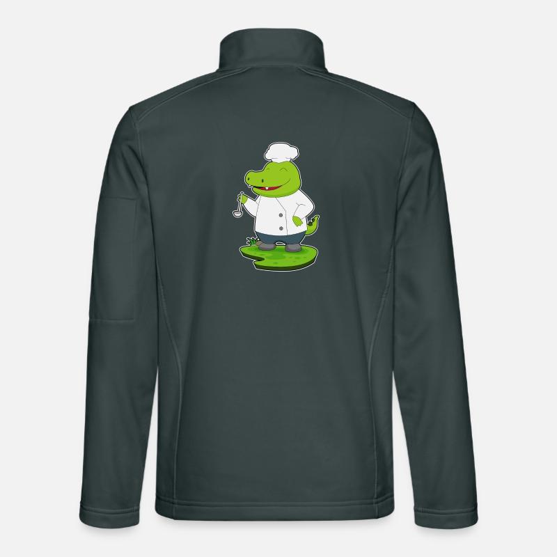 Krokodil Koch Kochlöffel Kochen Unisex Softshelljacke