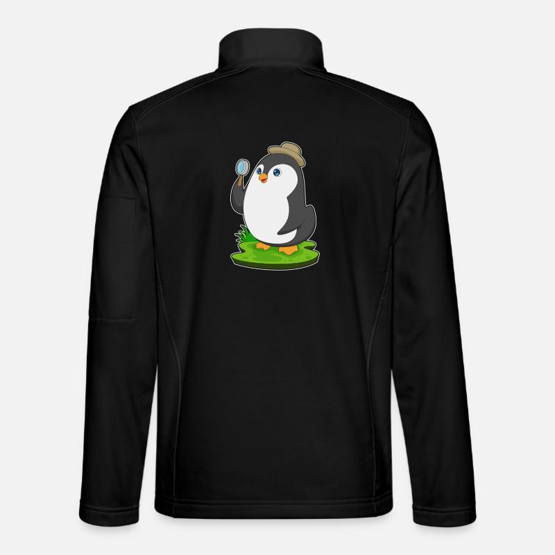 Pingouin Détective Magnifier - Veste en tissu softshell Unisexe - noir