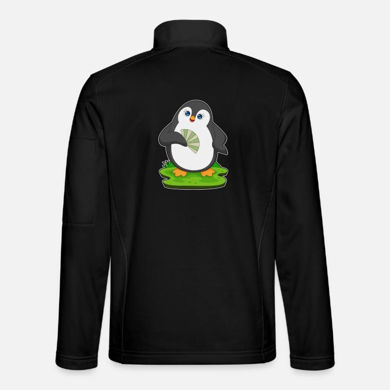 Pingouin Éventail à main - Veste en tissu softshell Unisexe - noir
