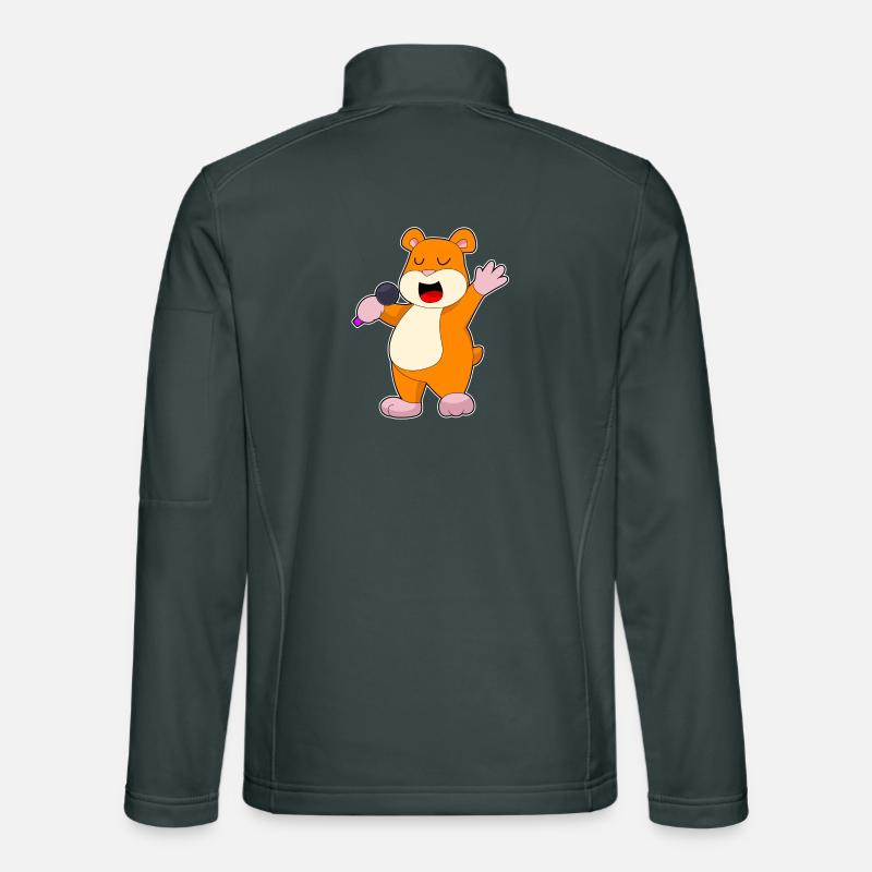 Chanteur de hamster Chant au micro Veste en tissu softshell Unisexe