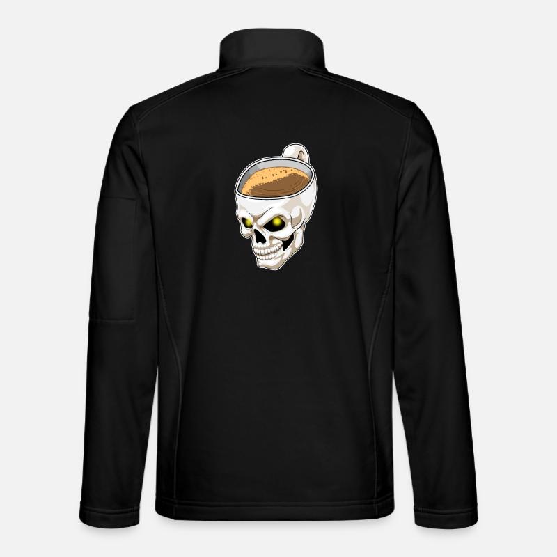 Tasse de café Skull - Veste en tissu softshell Unisexe - noir