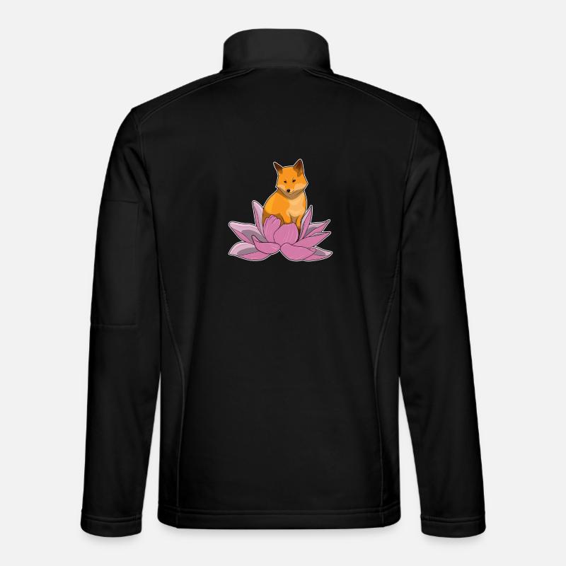 Fuchs Lotusblume - Unisex Softshelljacke - Schwarz