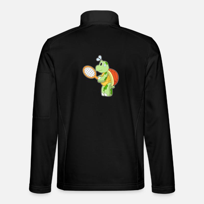 Turtle Tennis Tennis Racket - Unisex Softshell Jacket - black