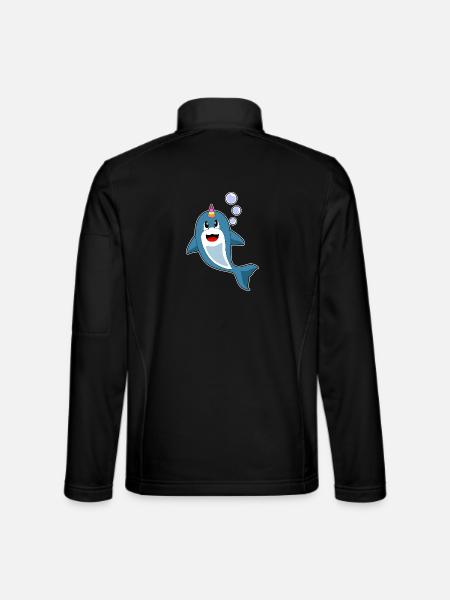 Dolphin Unicorn - Unisex Softshell Jacket - black