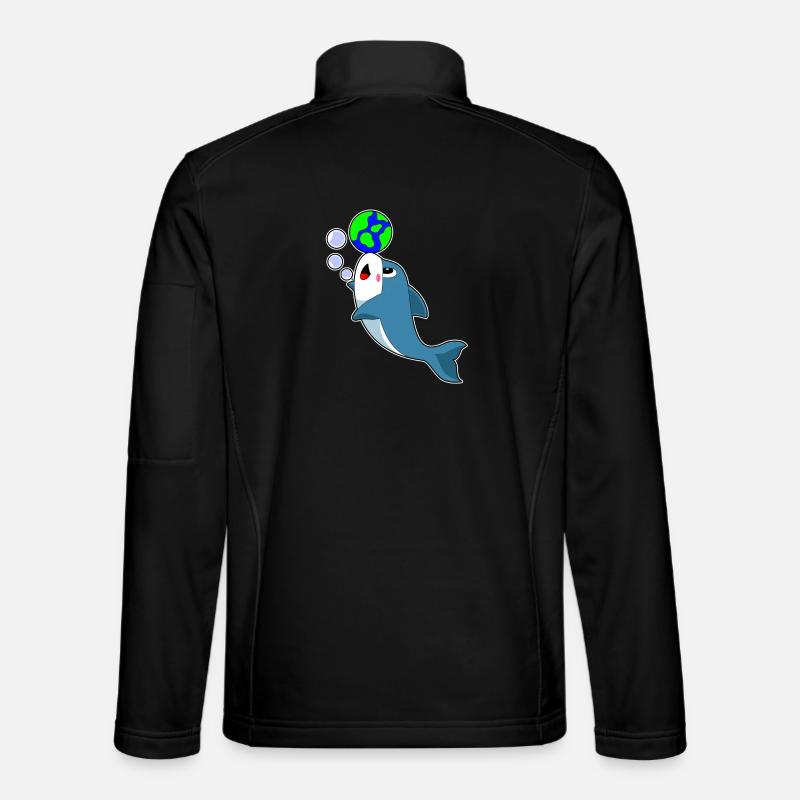 Delfin Erdkugel - Unisex Softshelljacke - Schwarz