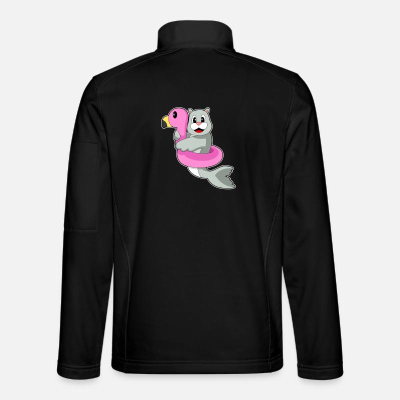 Seehund Schwimmring Flamingo - Unisex Softshelljacke - Schwarz