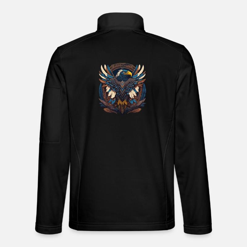 Native American Adler Indianer Falke Tier - Unisex Softshelljacke - Schwarz