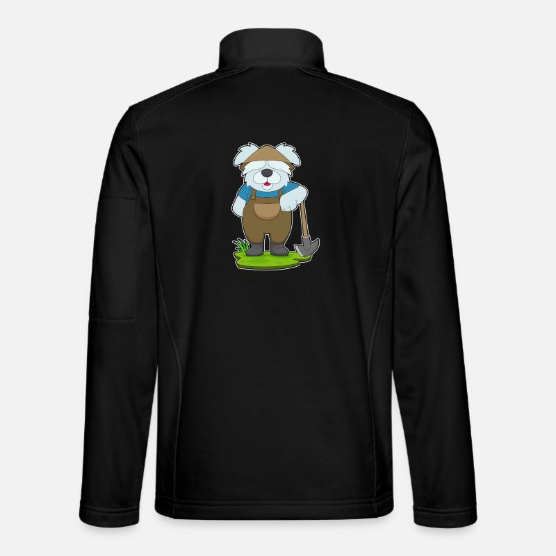 Hund Landwirt Spitzhacke - Unisex Softshelljacke - Schwarz