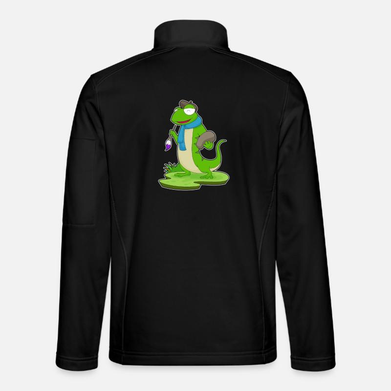 Lizard Painter Brush Painting - Unisex Softshell Jacket - black