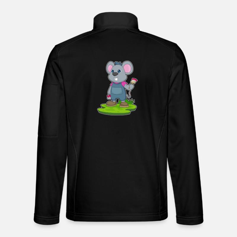 Maus Malen Pinsel - Unisex Softshelljacke - Schwarz