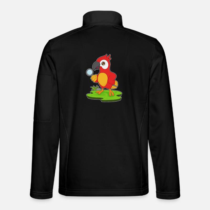Perroquet Détective Loupe - Veste en tissu softshell Unisexe - noir