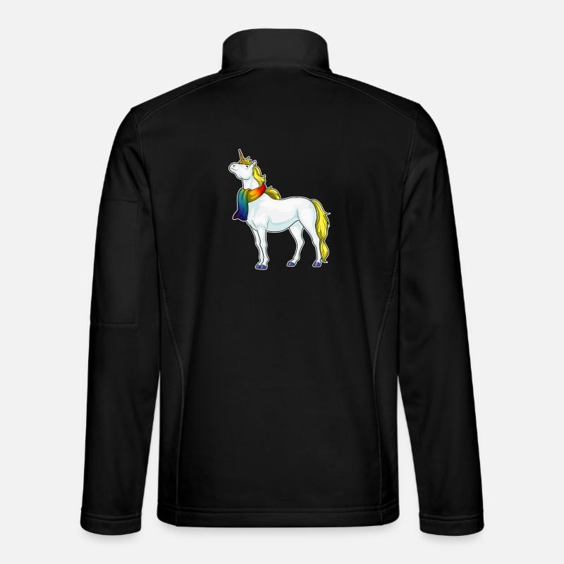 Einhorn Schal Regenbogen - Unisex Softshelljacke - Schwarz