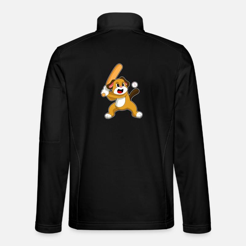 Dog Baseball Baseball Bats Unisex Softshell Jacket