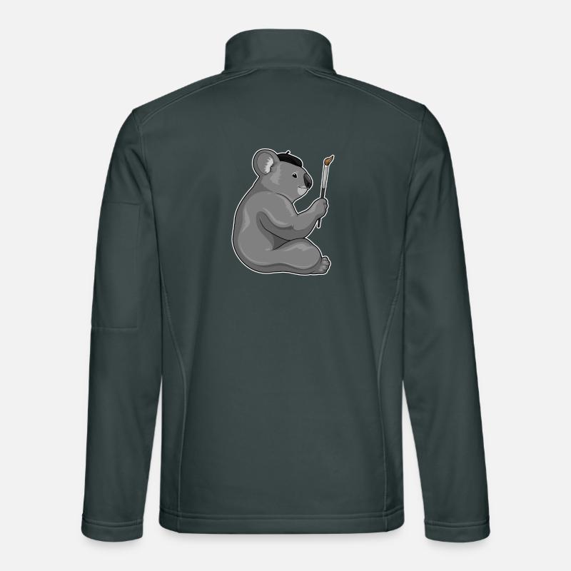Koala Painter Brush Painting Unisex Softshell Jacket