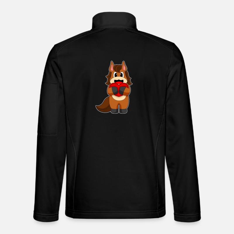 Pferd Herz - Unisex Softshelljacke - Schwarz
